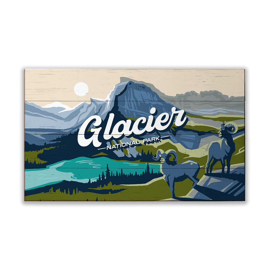 Big Horn Sheep at Glacier National Park: Smooth Finish - Wood & Metal Wall Art