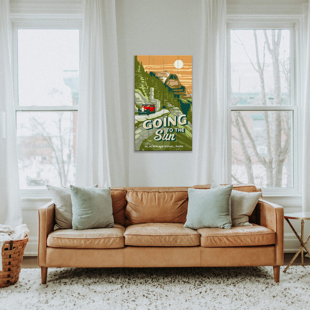 Going to the Sun Glacier National Park: Smooth Finish - Wood & Metal Wall Art