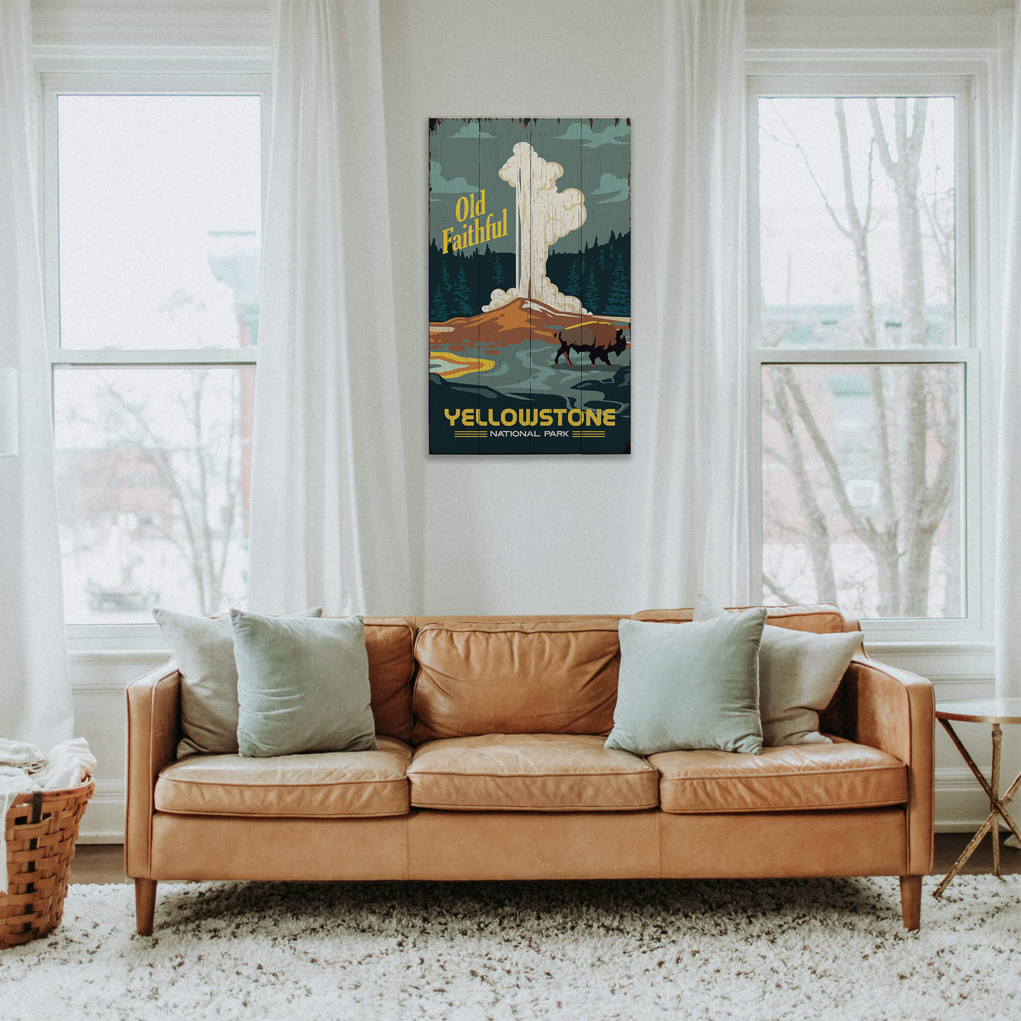 Old Faithful Yellowstone National Park - Wood & Metal Wall Art