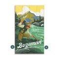 Vintage Fly Fishing River Scene: Smooth Finish - Wood & Metal Wall Art