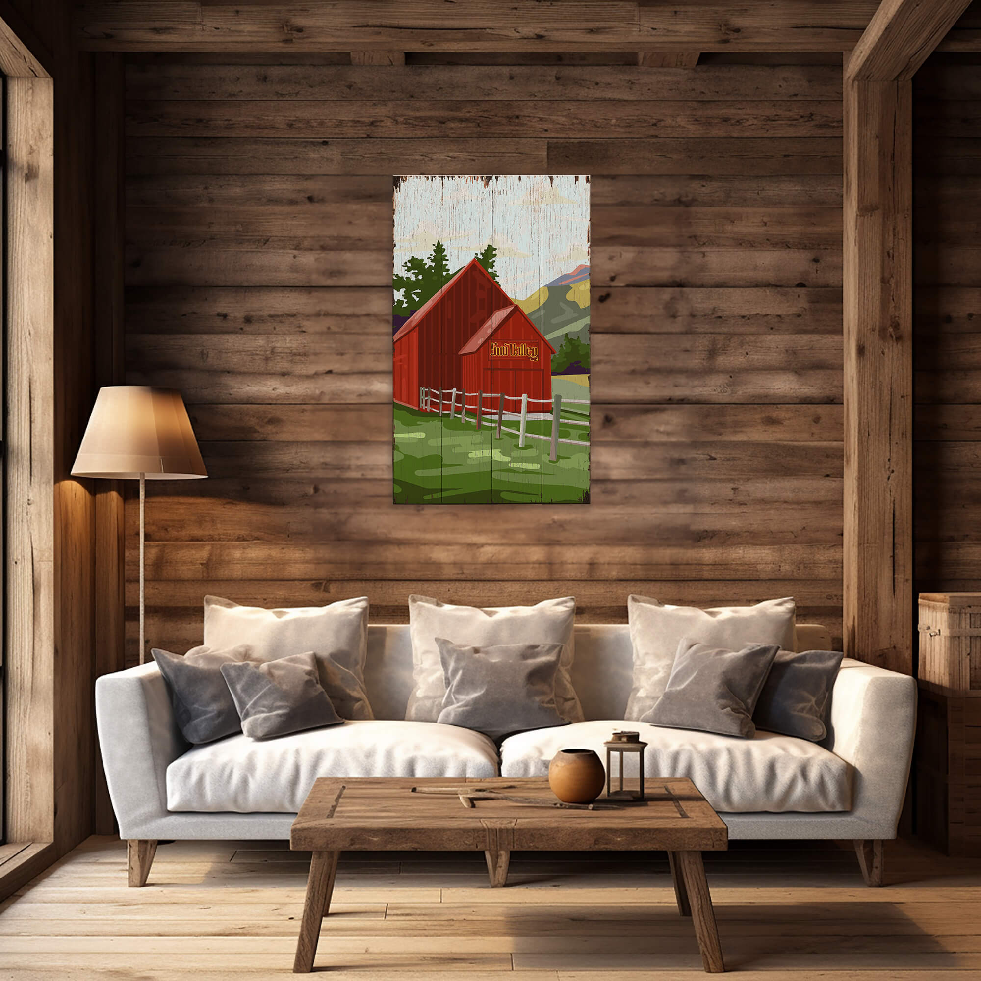 Sun Valley Red Barn - Wood & Metal Wall Art