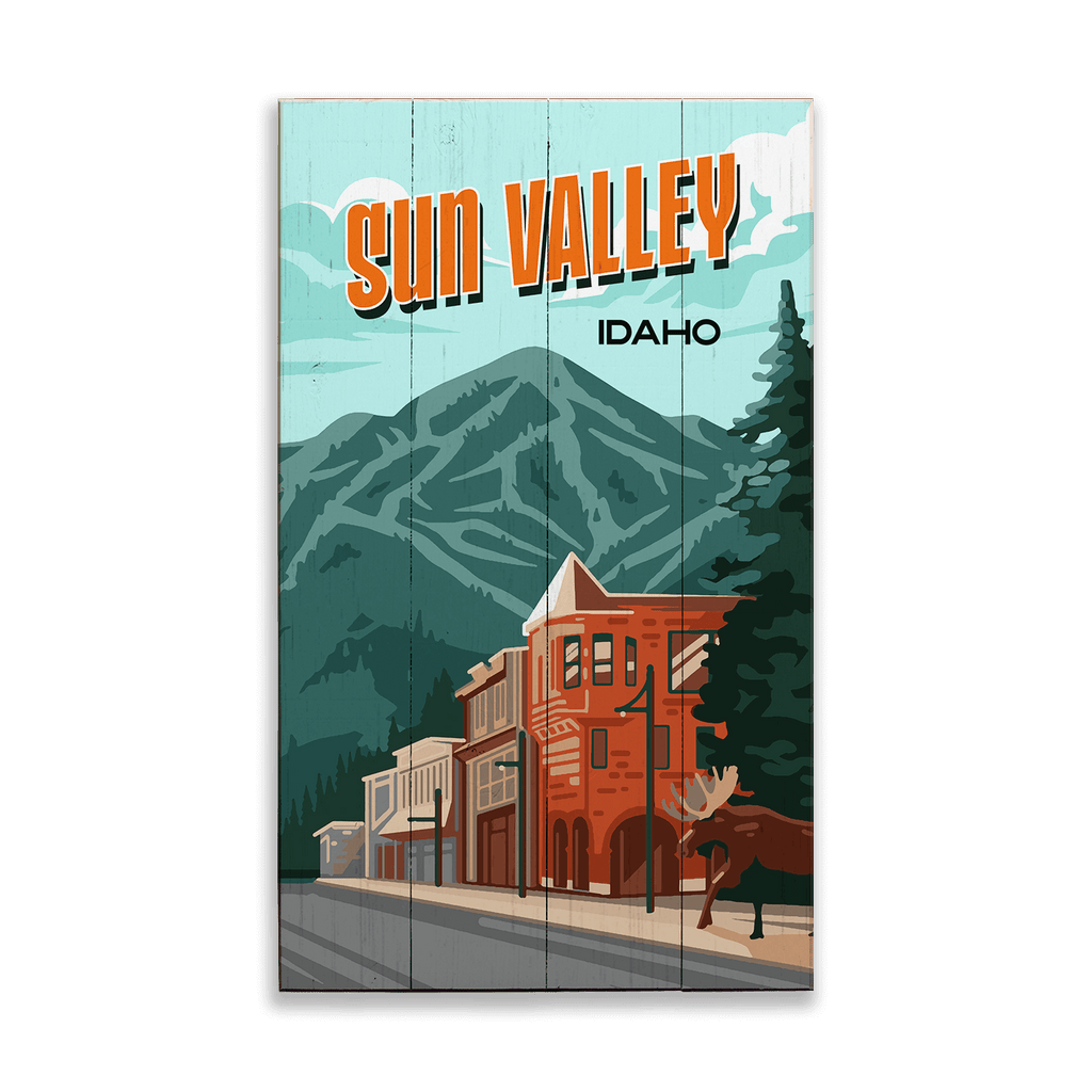 Sun Valley & Bald Mountain: Smooth Finish - Wood & Metal Wall Art