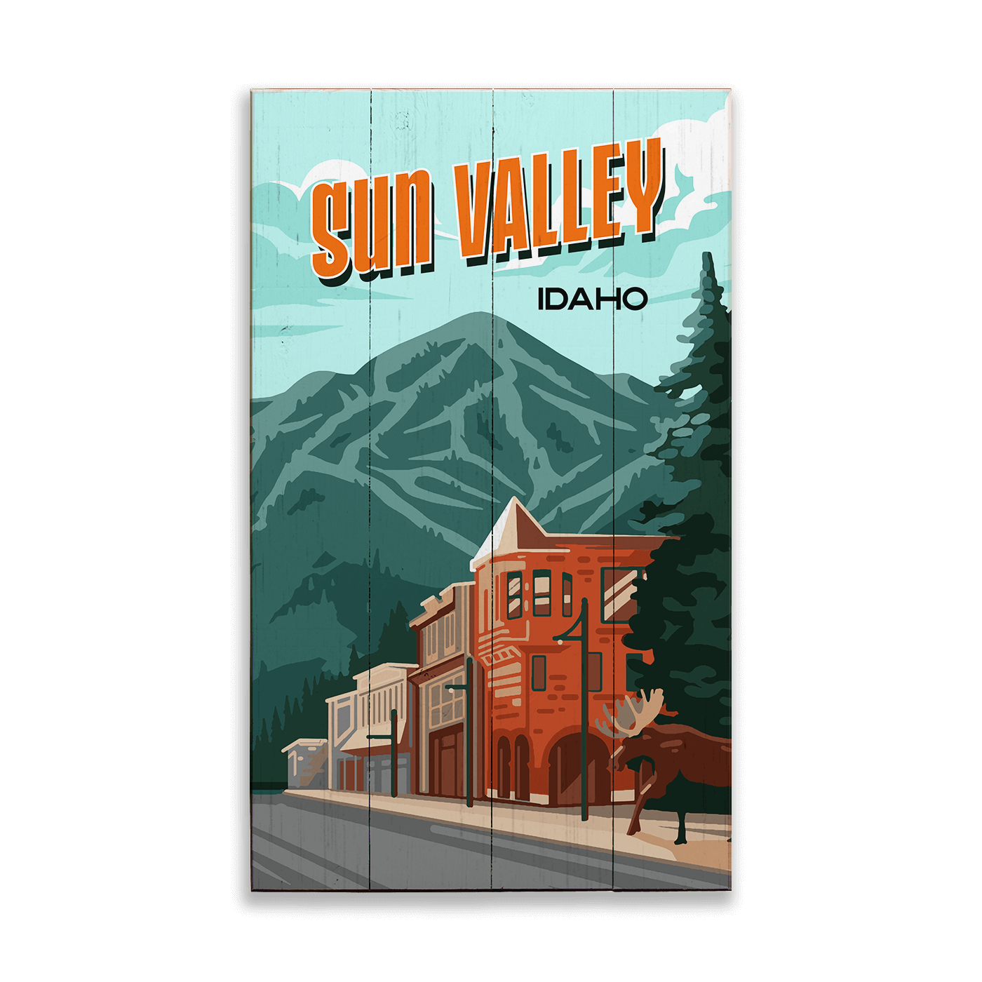 Sun Valley & Bald Mountain: Smooth Finish - Wood & Metal Wall Art