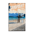 City Beach Scene: Distressed Finish - Wood & Metal Wall Art