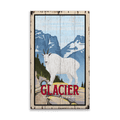 Mountain Goat at Glacier National Park: Distressed Finish - Wood & Metal Wall Art
