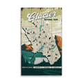Glacier National Park Illustrated Map: Distressed Finish - Wood & Metal Wall Art