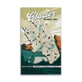 Glacier National Park Illustrated Map: Smooth Finish - Wood & Metal Wall Art