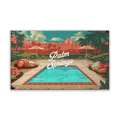 Palm Springs Mountain View: Distressed Finish - Wood & Metal Wall Art