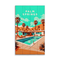 Palm Springs Pool Scene: Smooth Finish - Wood & Metal Wall Art
