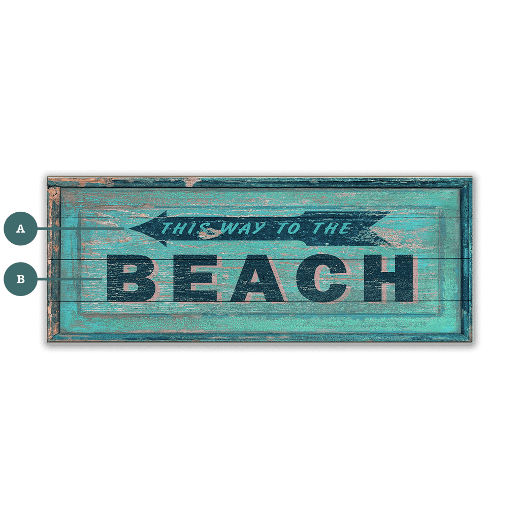 This Way to the Beach - Wood & Metal Wall Art