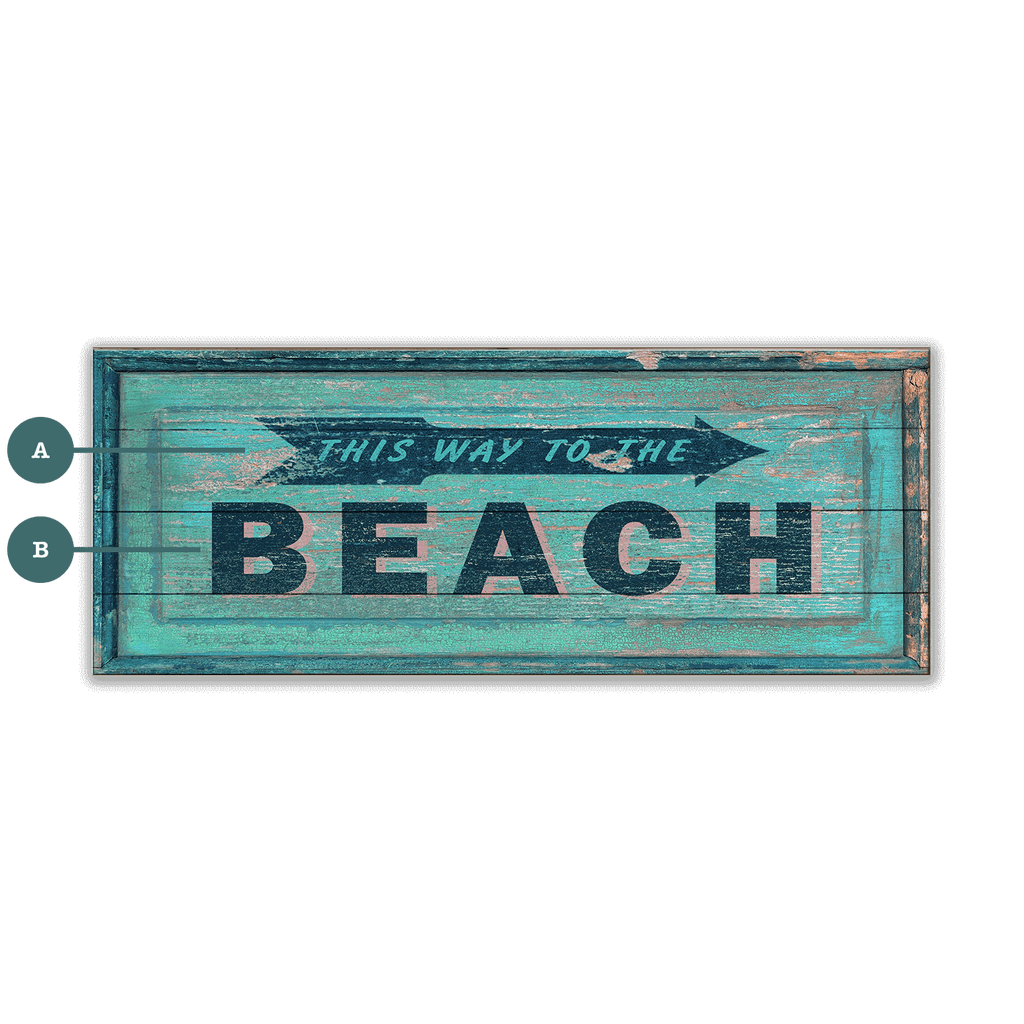 This Way to the Beach - Wood & Metal Wall Art