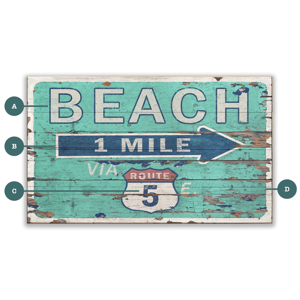 Route to the Beach - Wood & Metal Wall Art