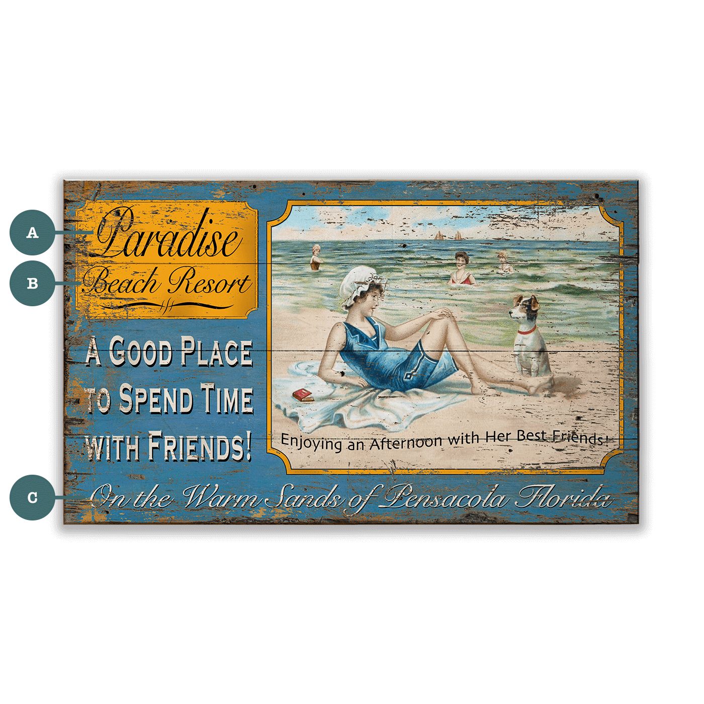 Paradise Beach - Wood & Metal Wall Art