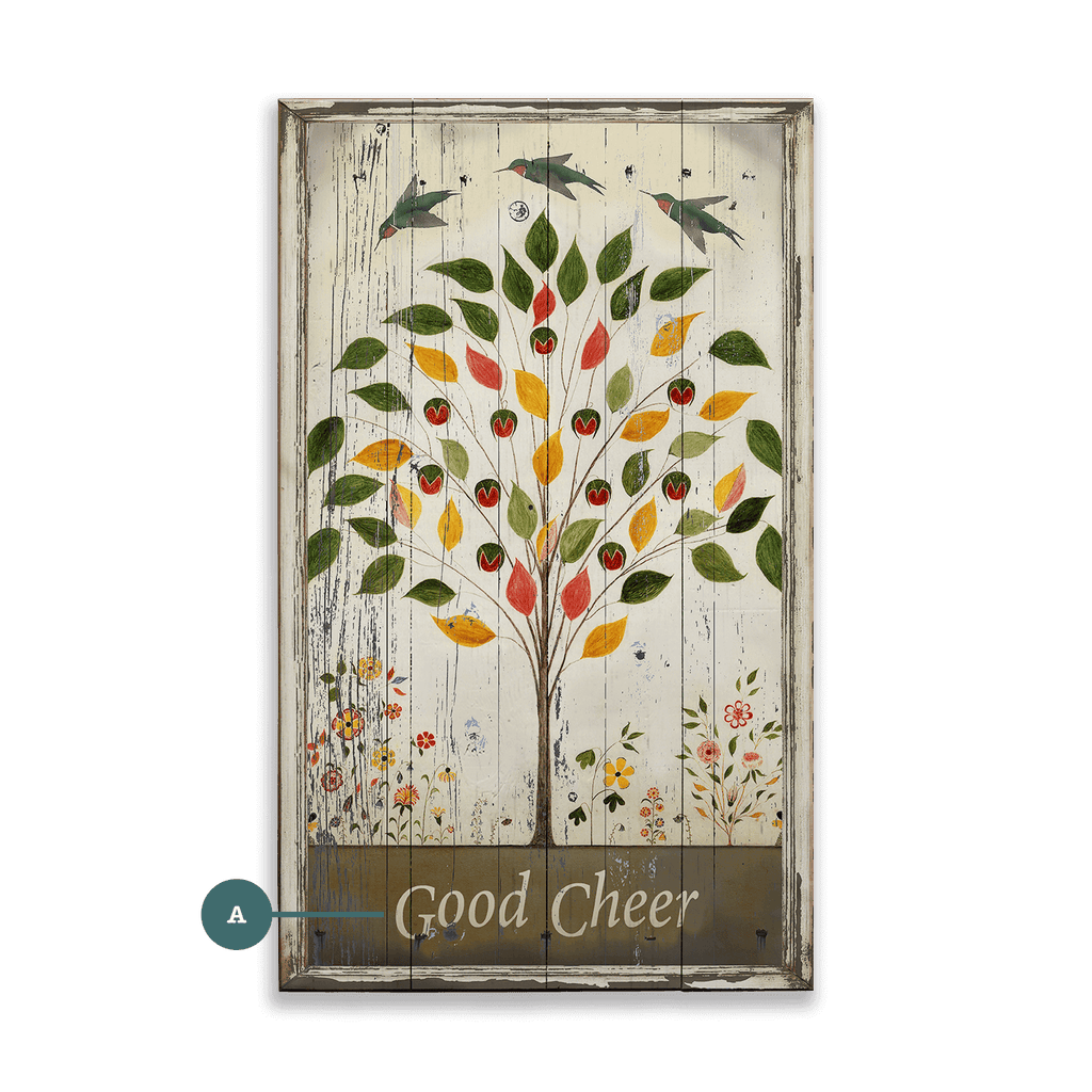 Good Cheer Tree- Wood & Metal Wall Art