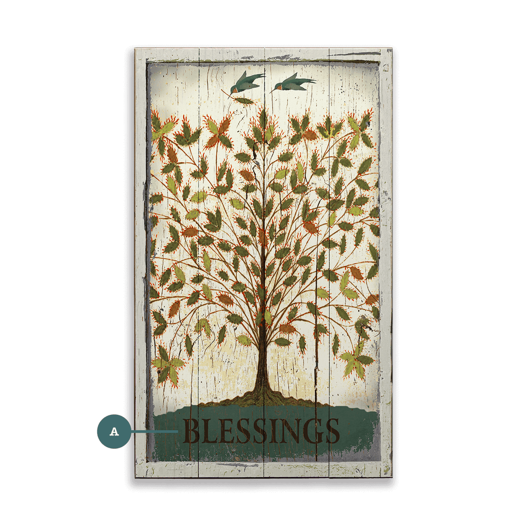 Tree Blessings- Wood & Metal Wall Art