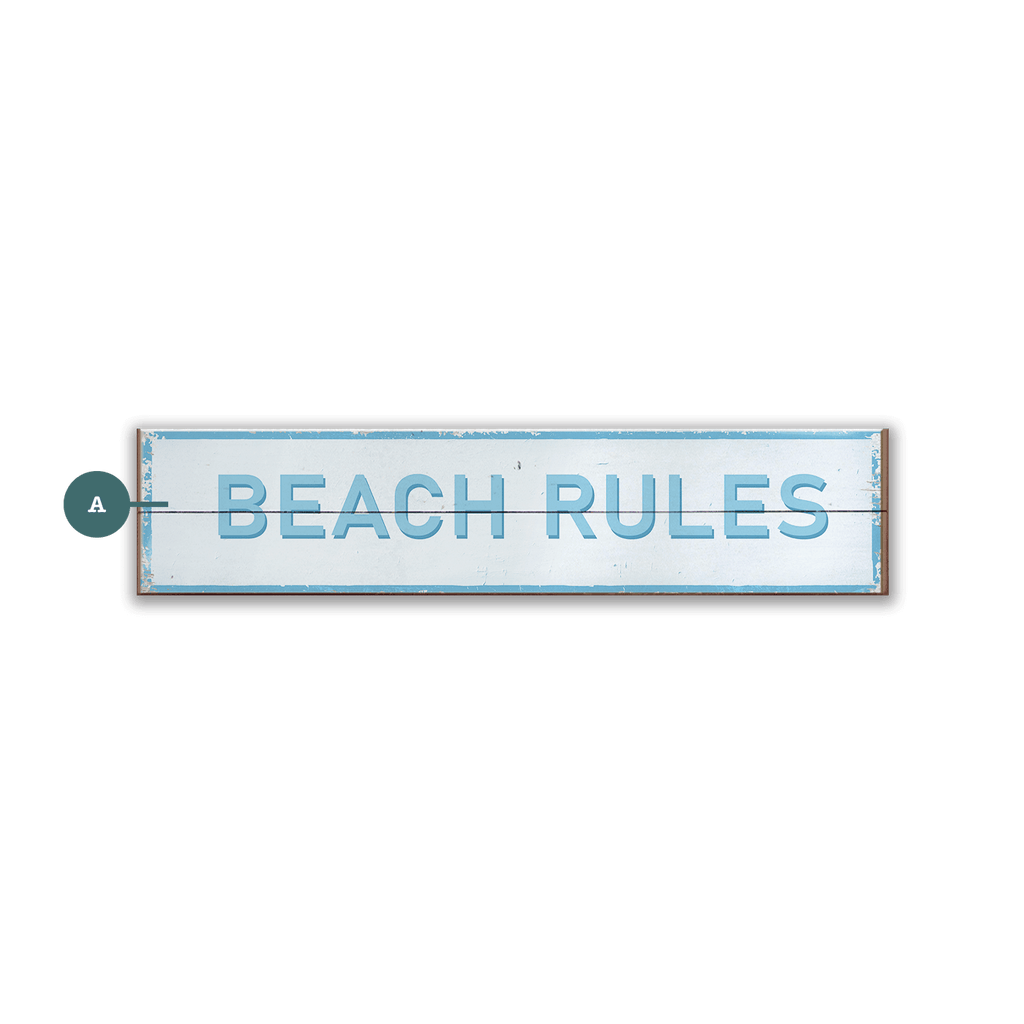 Breezy Beach Rules - Wood & Metal Wall Art