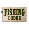 Fishing Lodge Sign - Wood & Metal Wall Art