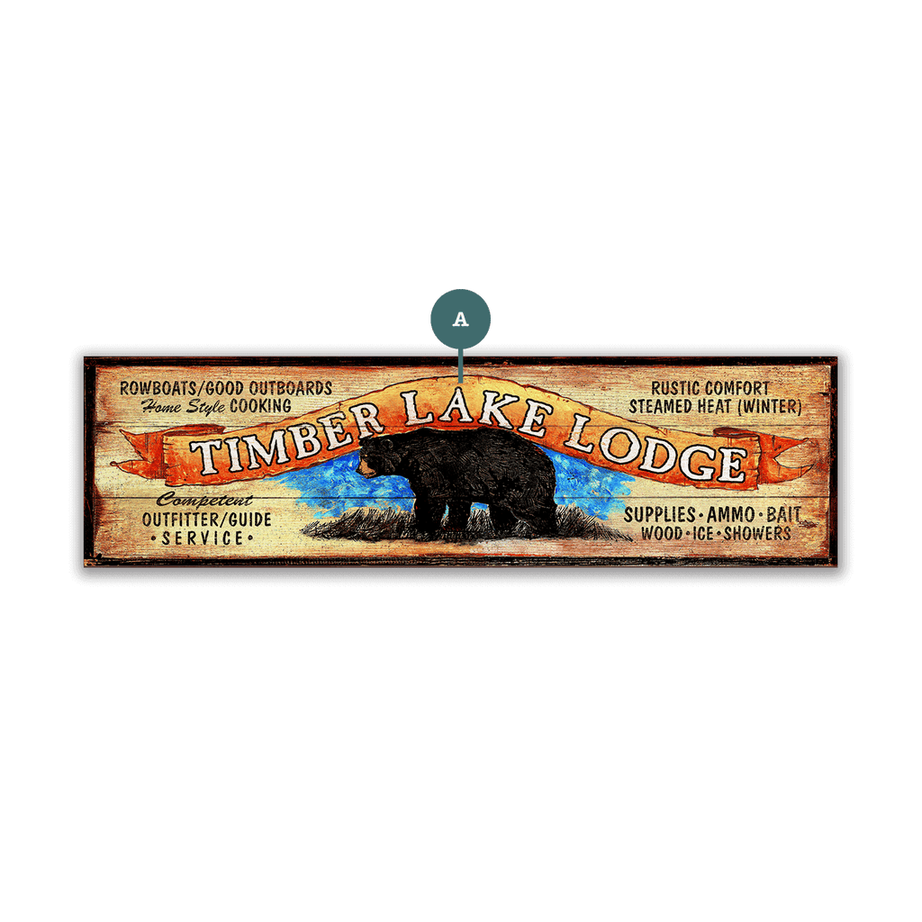 Timber Lake Lodge - Wood & Metal Wall Art