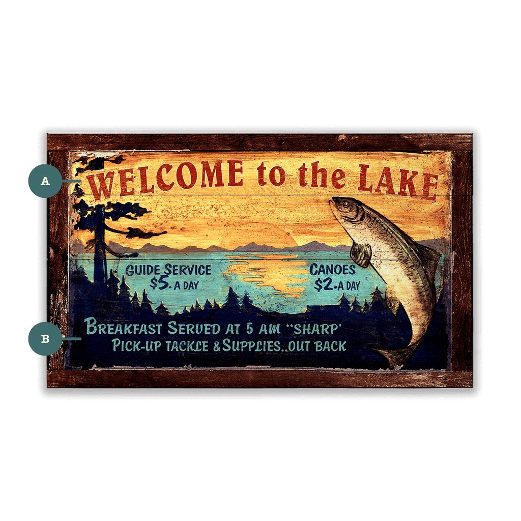 Rustic Lake Welcome - Wood & Metal Wall Art
