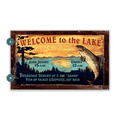 Rustic Lake Welcome - Wood & Metal Wall Art
