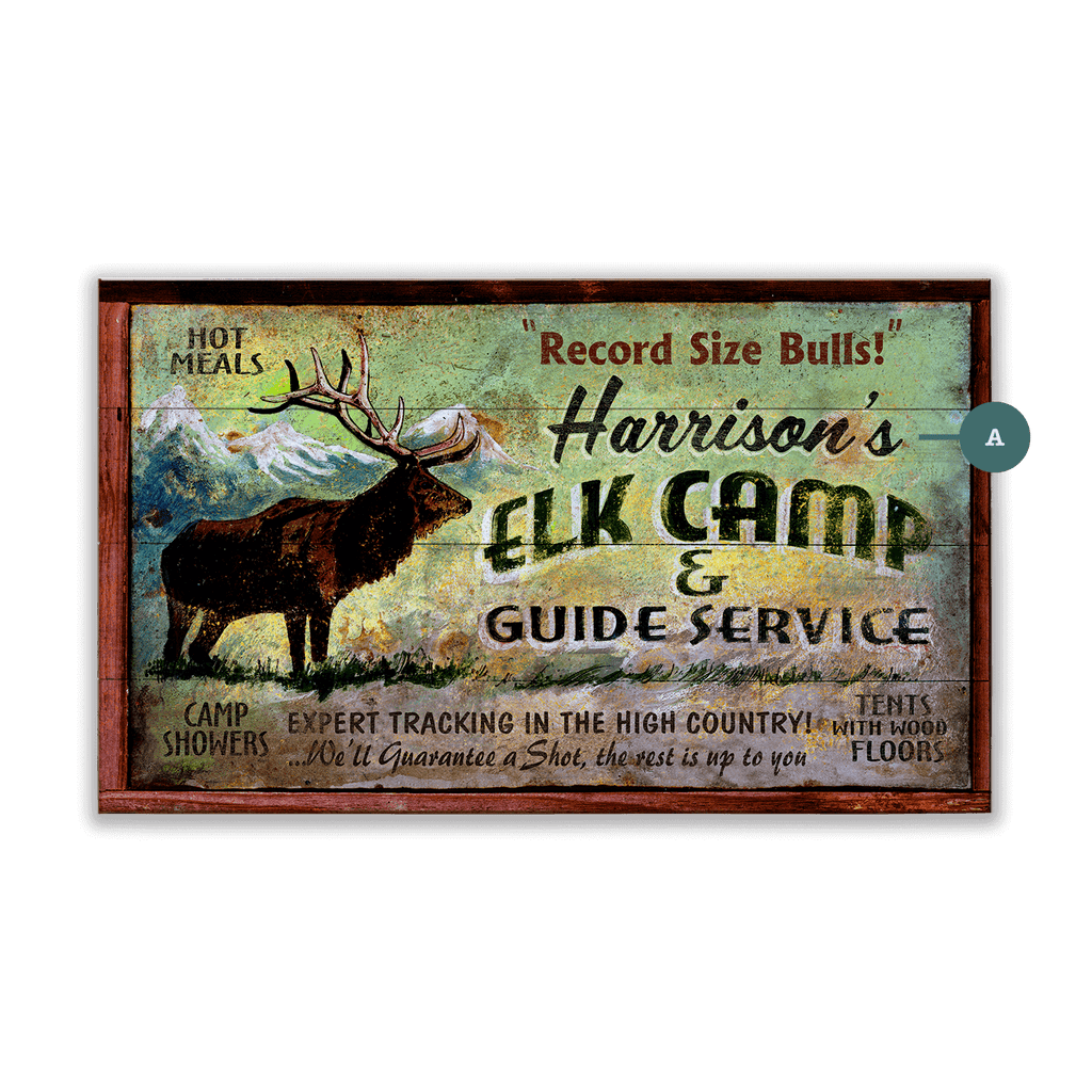Elk Camp - Wood & Metal Wall Art