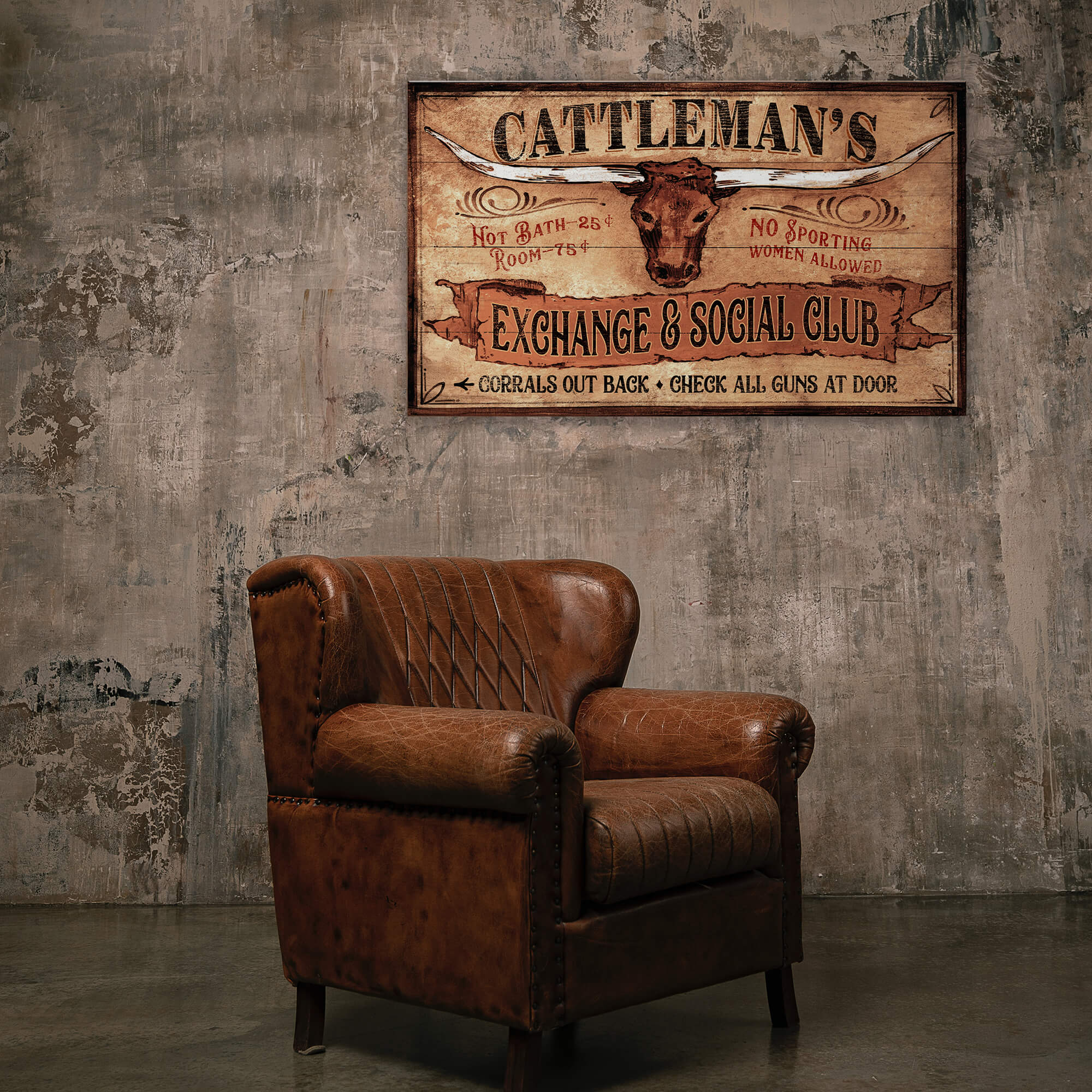 Cattleman's Exchange - Wood & Metal Wall Art