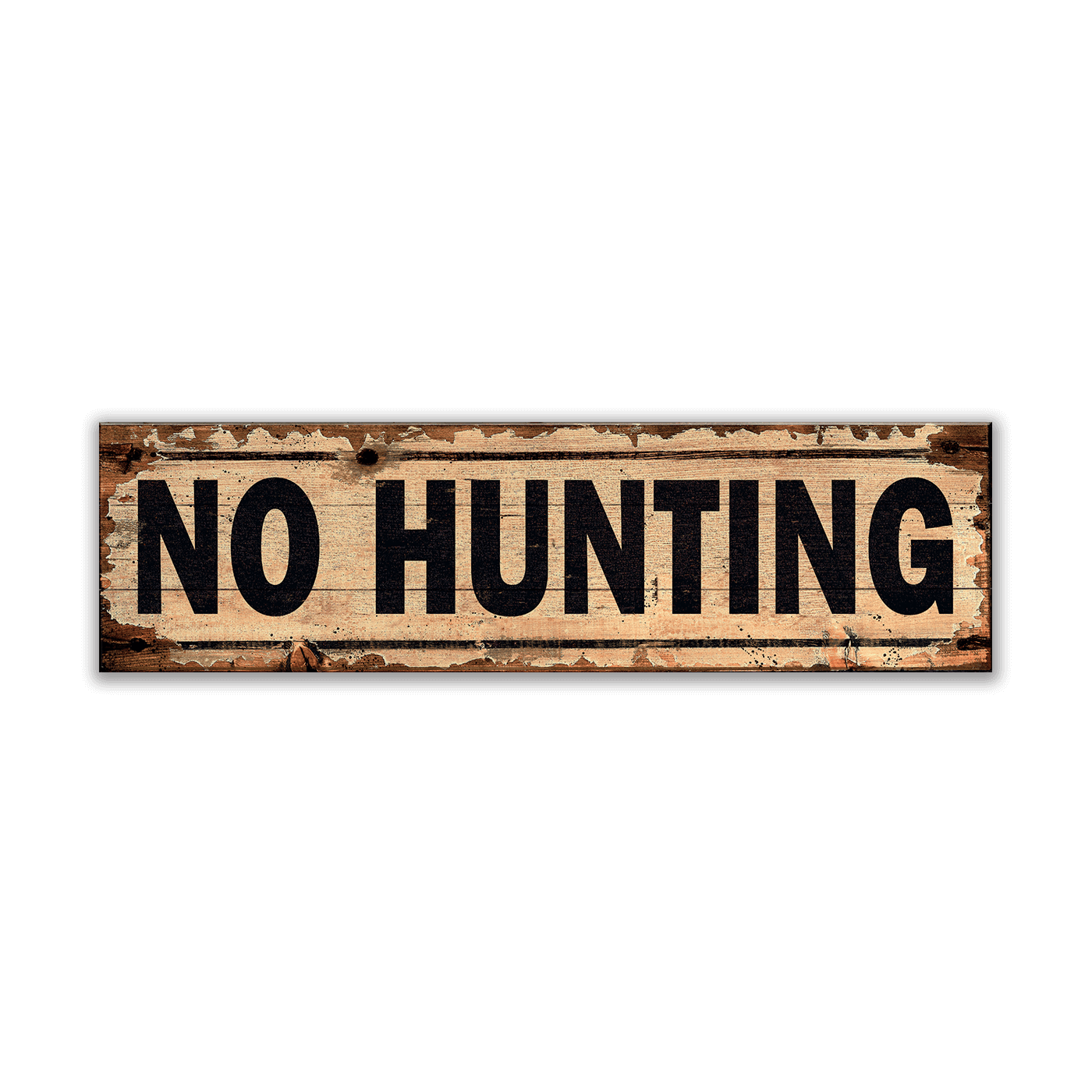 No Hunting Sign - Wood & Metal Wall Art
