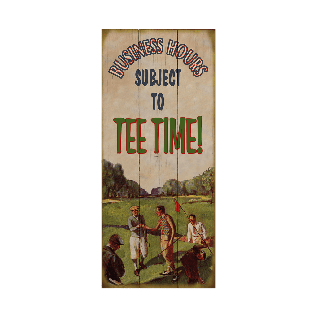 Business Hours Subject to Tee Time: Generic - Wood & Metal Wall Art