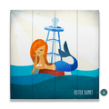 Mermaid's Rest: Square - Wood & Metal Wall Art