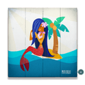 Mermaid's Retreat: Square - Wood & Metal Wall Art