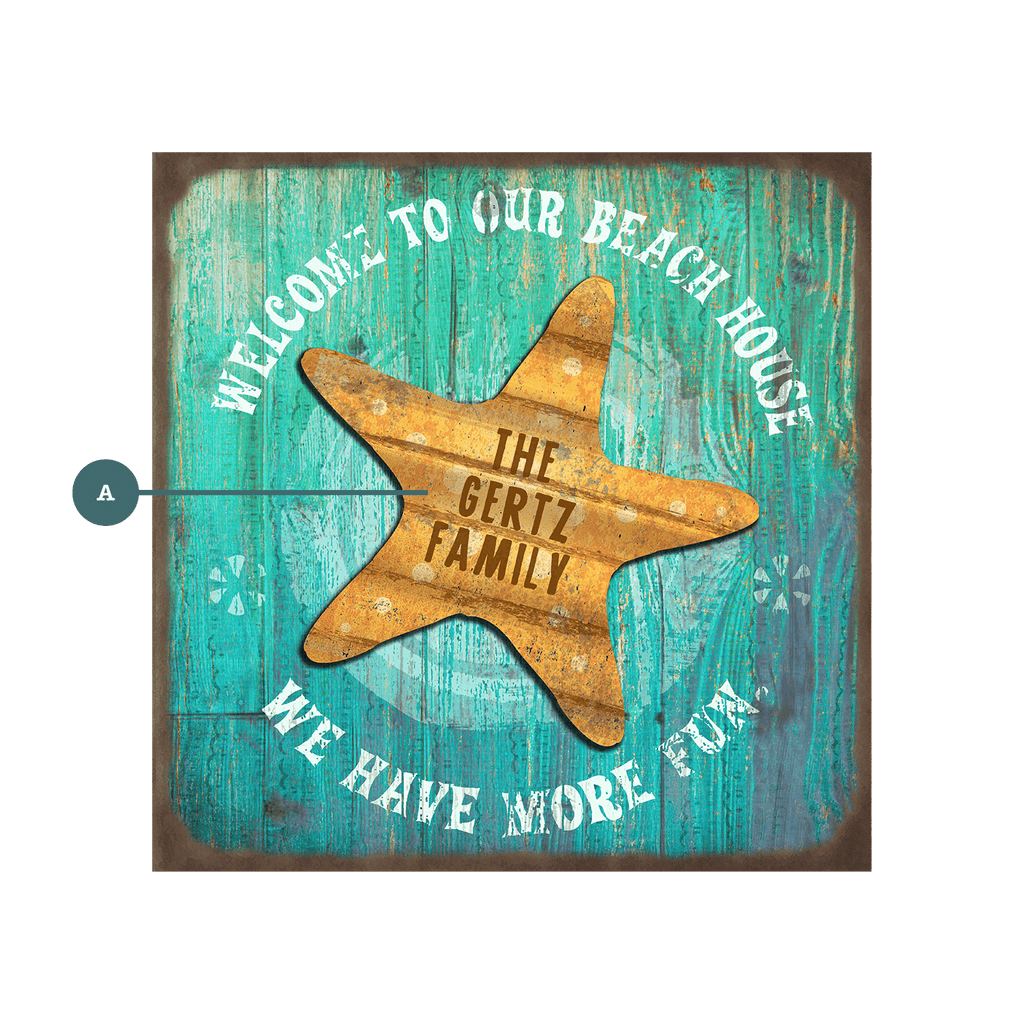 Beach House Starfish – Rustic Coastal Wall Decor