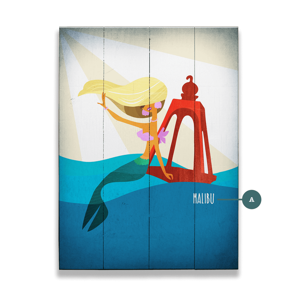 Mermaid's Beacon: Portrait - Wood & Metal Wall Art