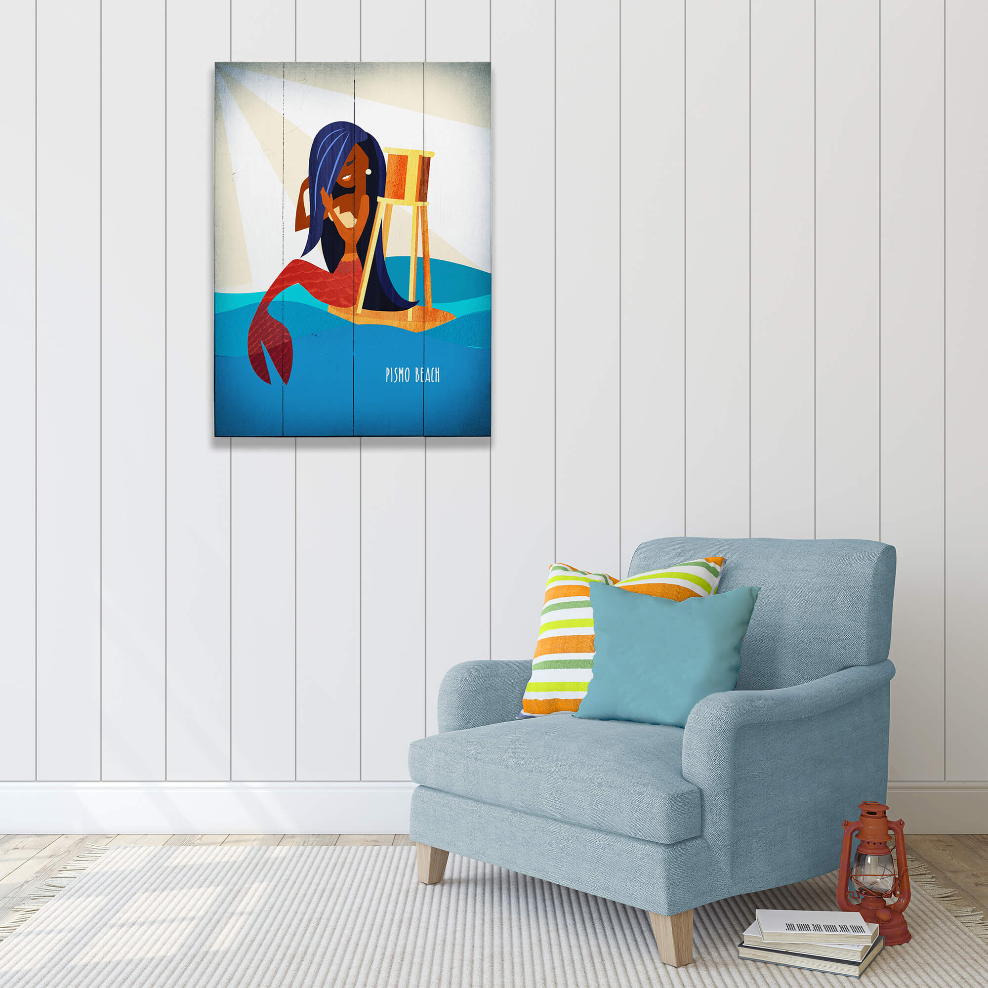 Mermaid's Watch: Portrait - Wood & Metal Wall Art