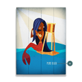 Mermaid's Watch: Portrait - Wood & Metal Wall Art