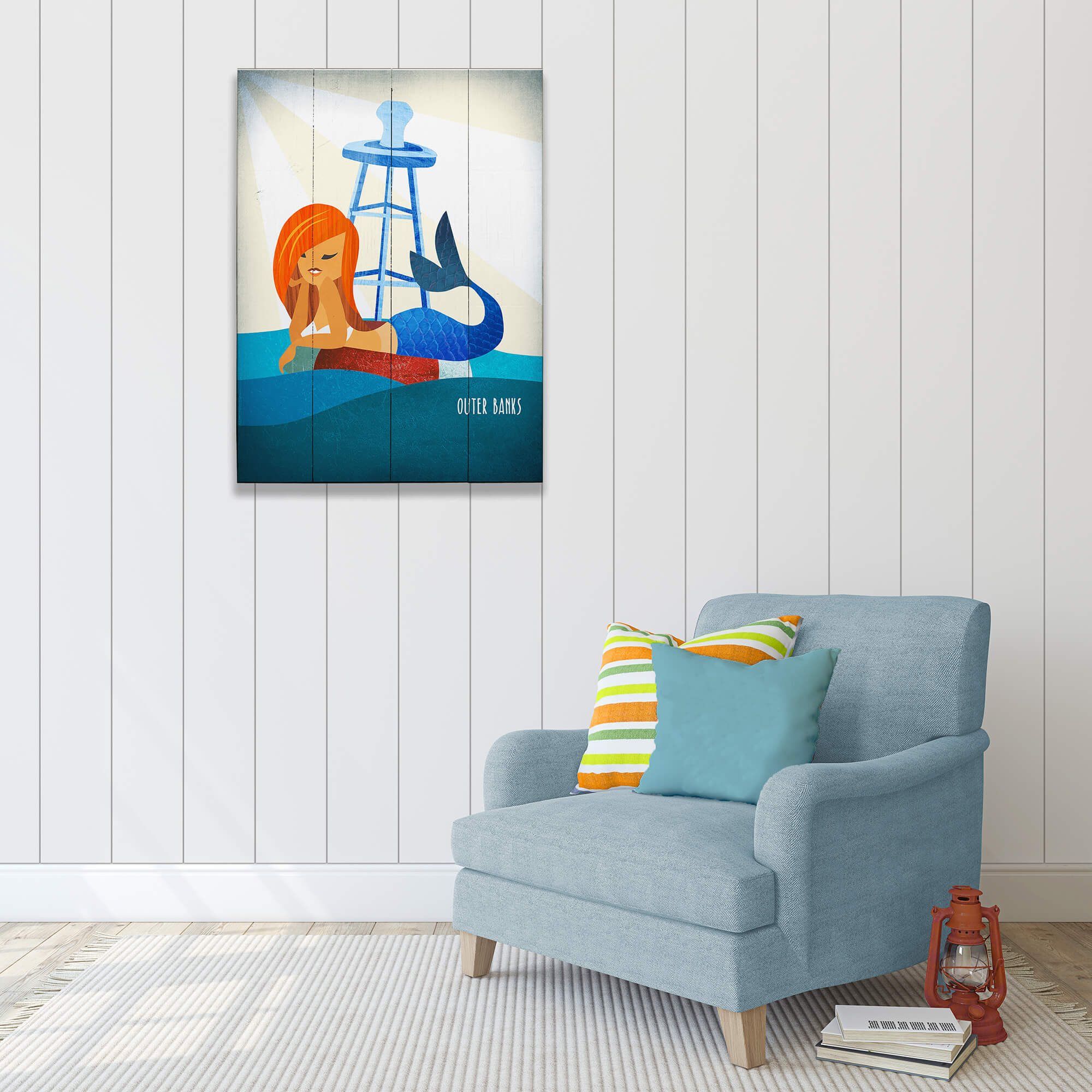 Mermaid's Rest: Portrait - Wood & Metal Wall Art