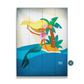 Mermaid's Paradise: Portrait - Wood & Metal Wall Art