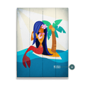Mermaid's Retreat: Portrait - Wood & Metal Wall Art