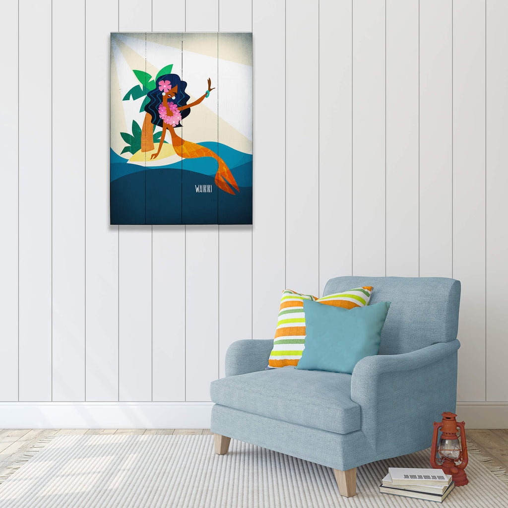 Mermaid's Isle: Portrait - Wood & Metal Wall Art