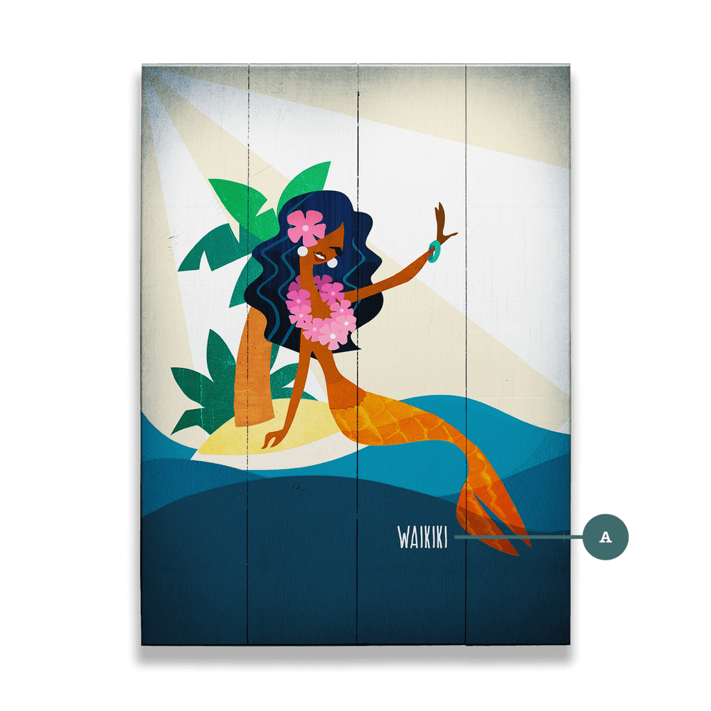 Mermaid's Isle: Portrait - Wood & Metal Wall Art