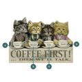 Coffee First Kittens - Wood Wall Decor