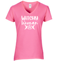 Witchy Woman Womens V Neck Shirt Tee Horror Halloween