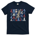 America 4th Of July Lightning Bolt Vintage Groovy T-Shirt