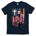 American Flag And Jesus Happy Independence Day 4th Of July T-Shirt