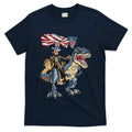 Abe Lincoln Murica T Rex Funny 4th Of July Usa Flag T-Shirt