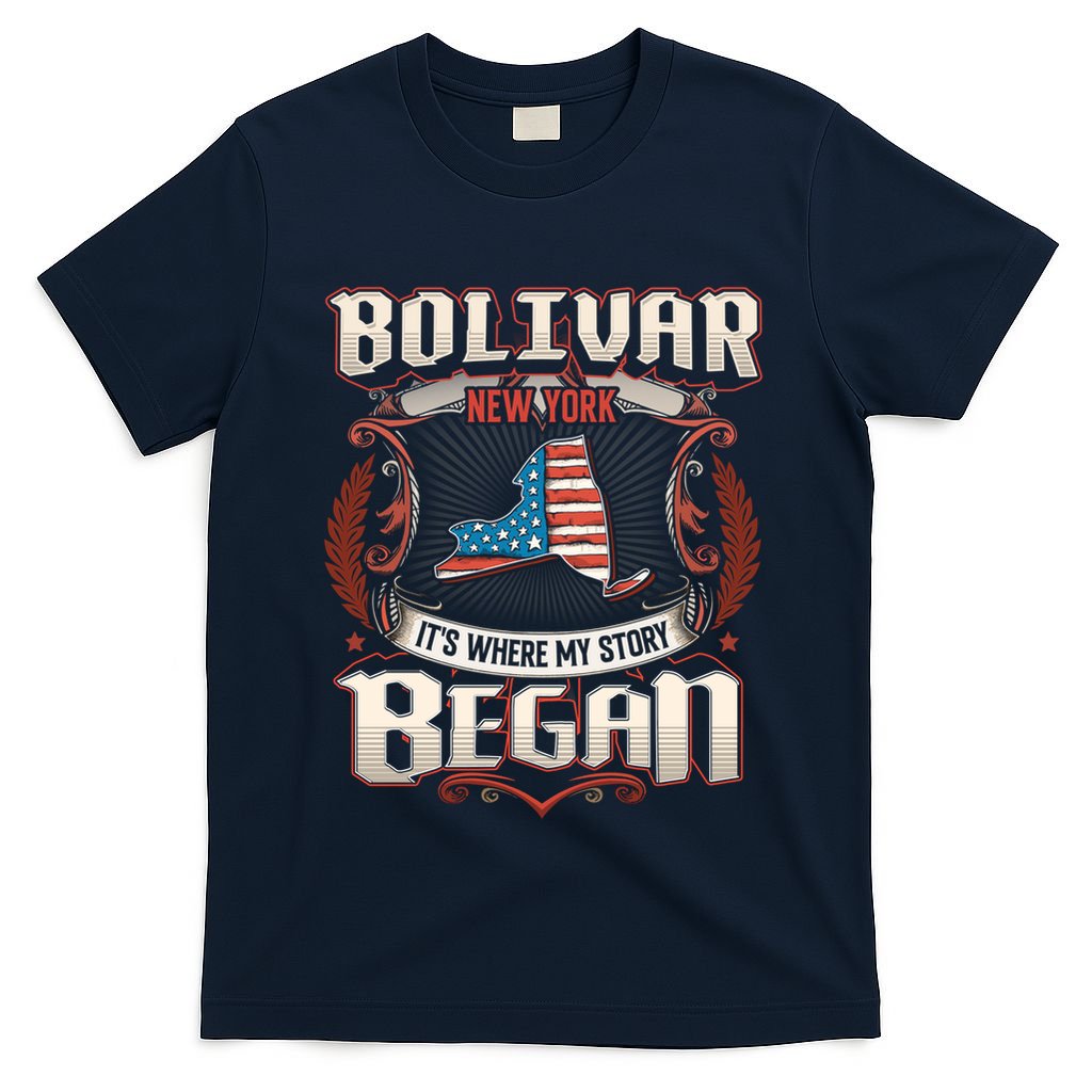 Bolivar New York Usa Flag 4th Of July Cute Gift T-Shirt