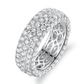 18K White Gold Plated Five Row Eternity Ring Made with Swarovski Elements