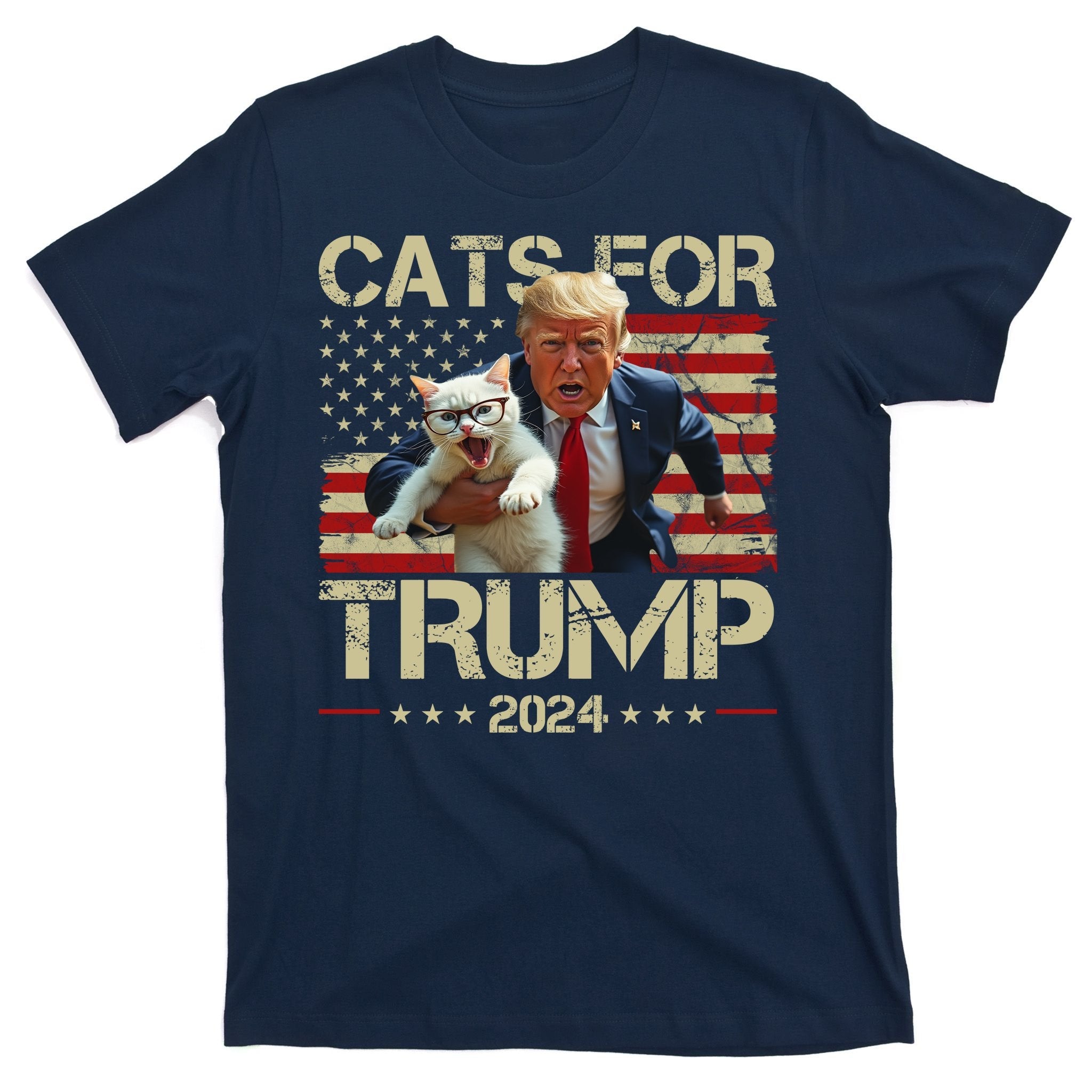 Cats For Trump 2024 Funny Vote Donald Trump T-Shirt