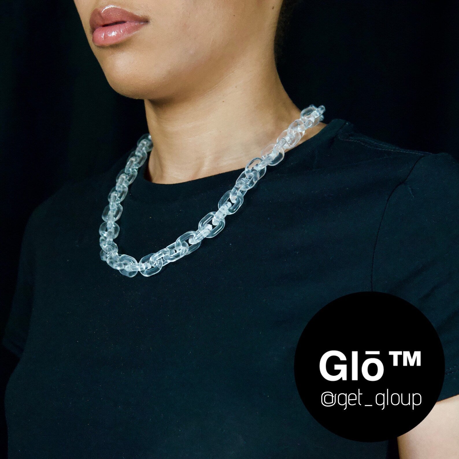 Clear Anchor Link Necklace – Acrylic Glass Chain for Y2K Fashion, Layering & Minimalist Style