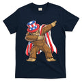 Dabbing Bigfoot 4th Of July Sasquatch American Flag T-Shirt