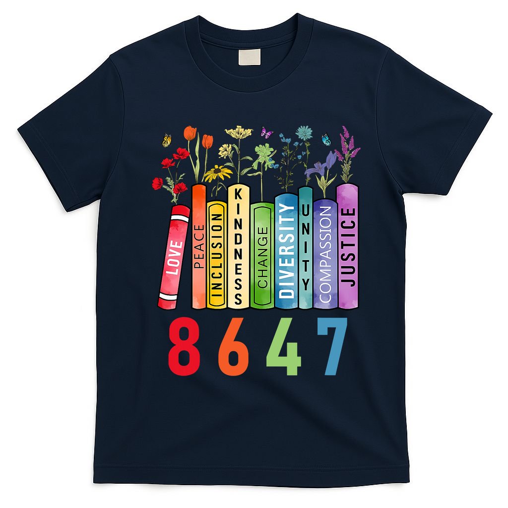 Equal Rights Book Flower Anti Trump Feminist Women Rights T-Shirt